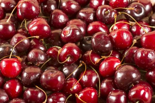 Ripe red cherry close up